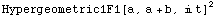 Hypergeometric1F1[a, a + b, i t]^2