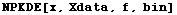 NPKDE[x, Xdata, f, bin]